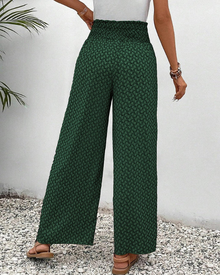 Lisette Hose mit weitem Bein und geometrischem Druck