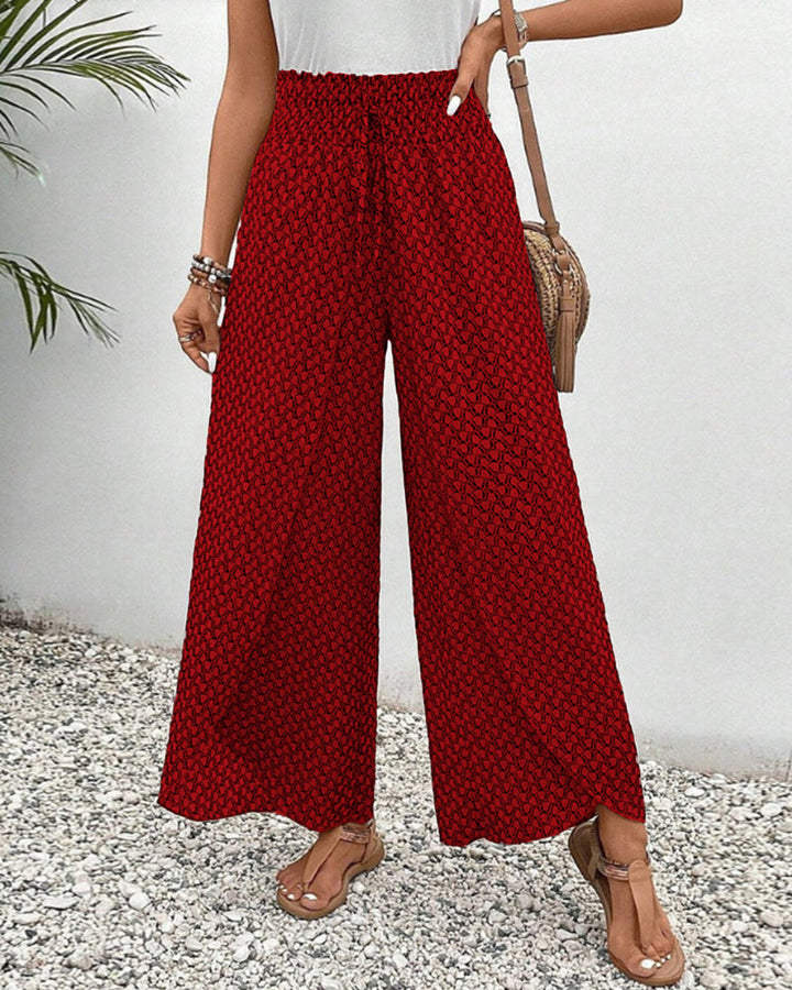 Lisette Hose mit weitem Bein und geometrischem Druck