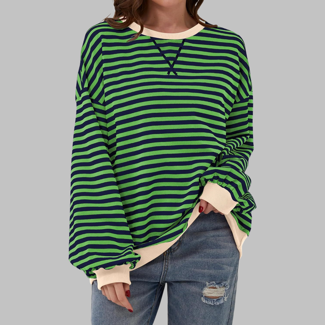 Streifenkraft Gestreiftes Sweatshirt mit Rundhals – 1+1 GRATIS