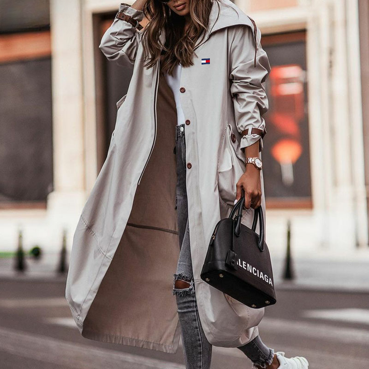 Lungo Cappotto da Donna con Cappuccio