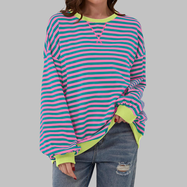 Streifenkraft Gestreiftes Sweatshirt mit Rundhals – 1+1 GRATIS