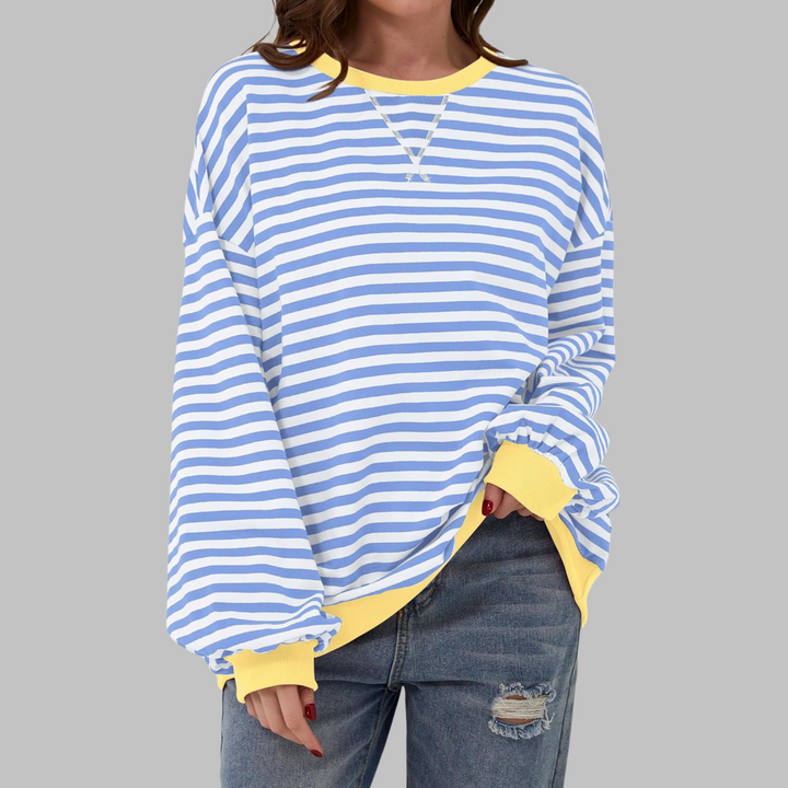 Streifenkraft Gestreiftes Sweatshirt mit Rundhals – 1+1 GRATIS