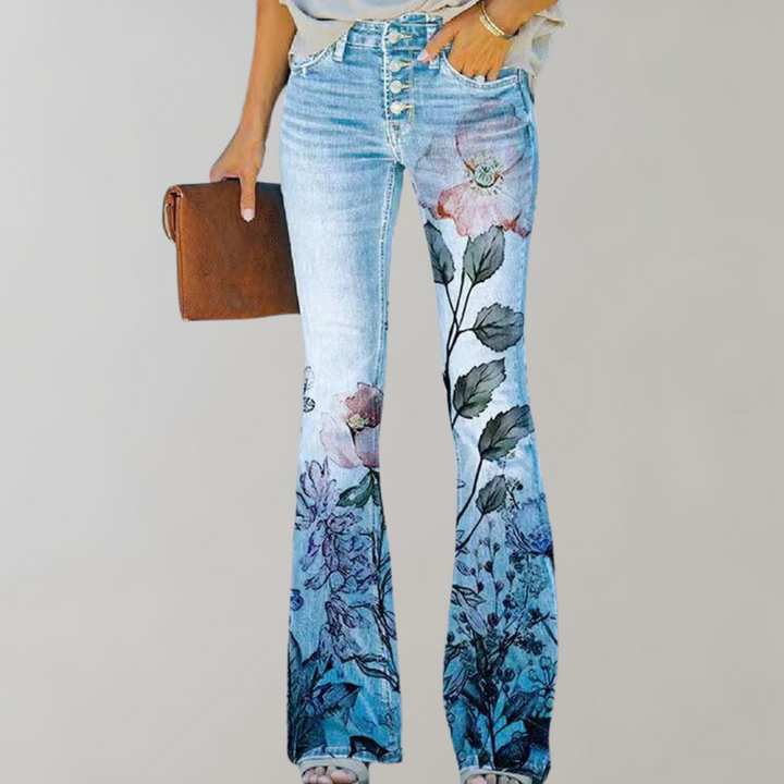 Jeans mit hoher Taille und Schlag