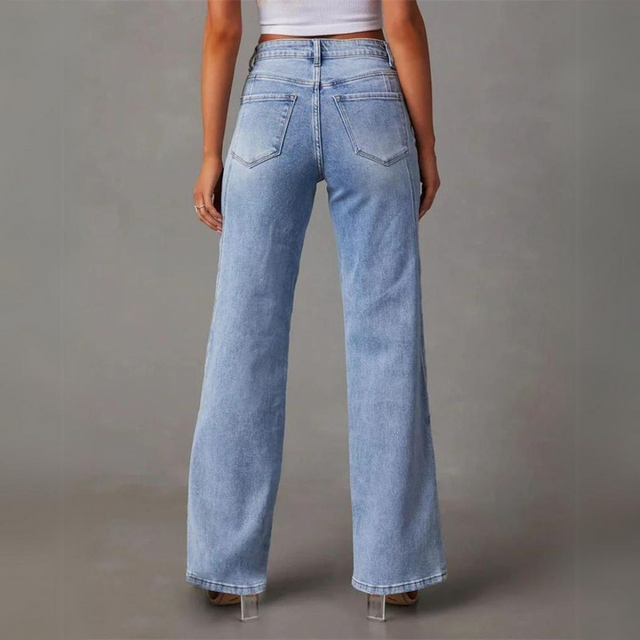 WEITE JEANS MIT HOHER TAILLE