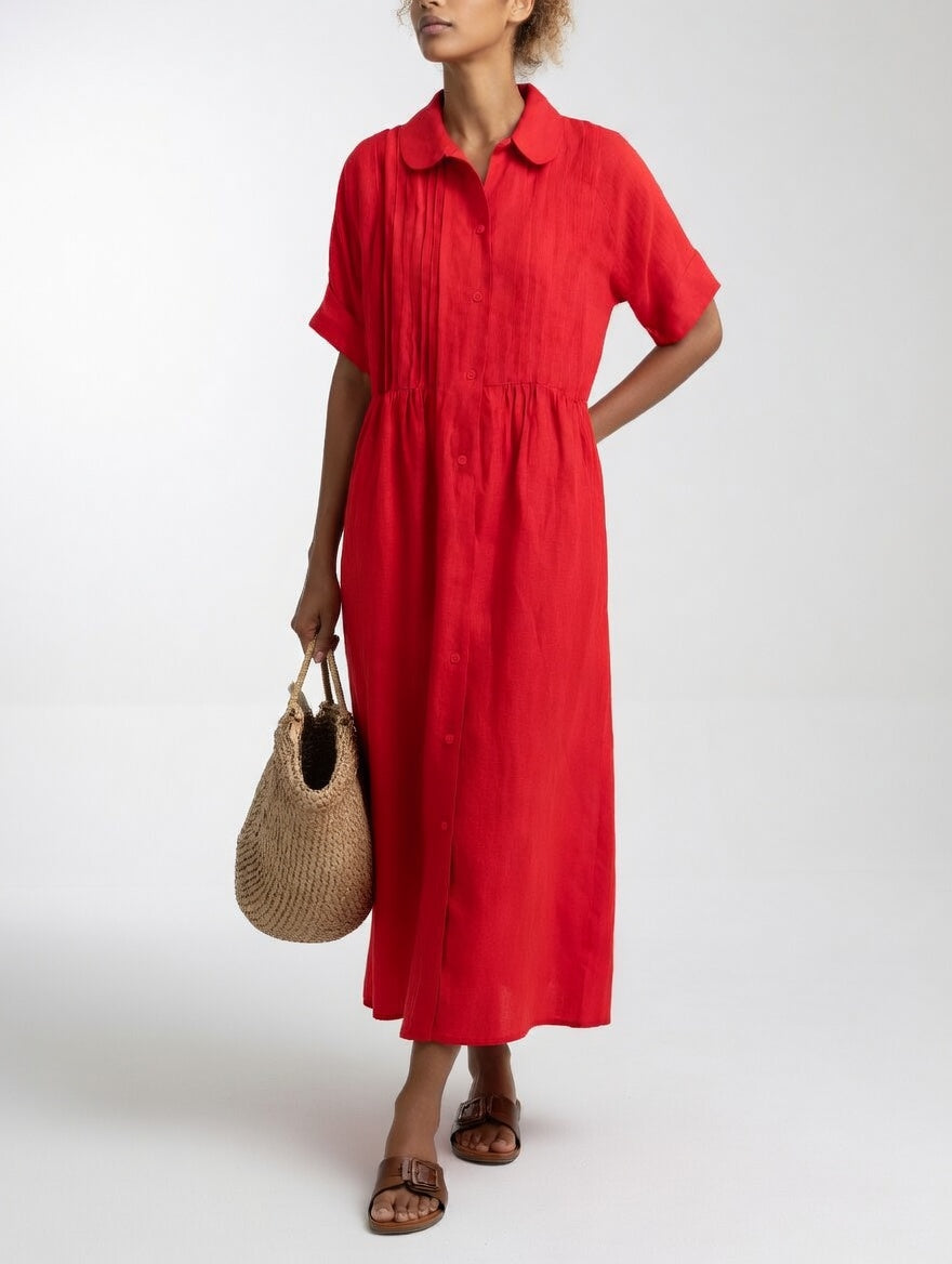 Elenora │ Luftiges Sommer-Hemdblusenkleid mit zeitloser Eleganz