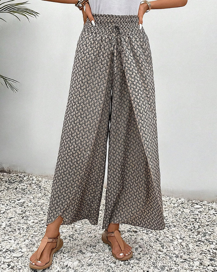 Lisette Hose mit weitem Bein und geometrischem Druck