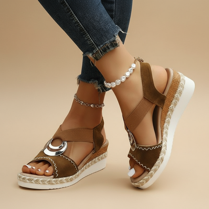 Elegante Plateau-Sandalen