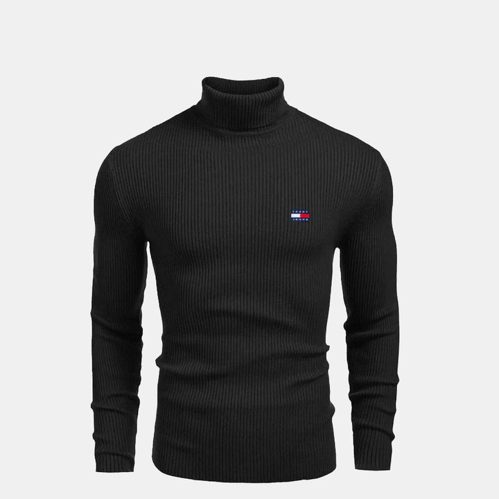Tommy Reißverschluss | Gerippter Rollkragenpullover für Herren