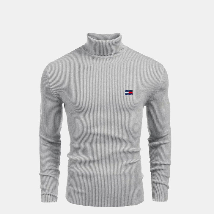 Tommy Reißverschluss | Gerippter Rollkragenpullover für Herren