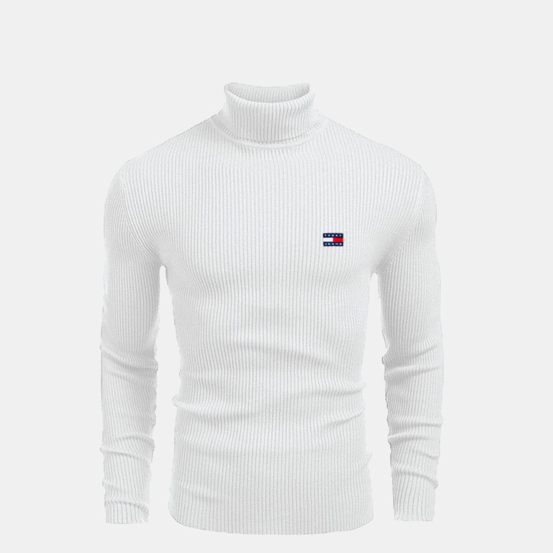 Tommy Reißverschluss | Gerippter Rollkragenpullover für Herren